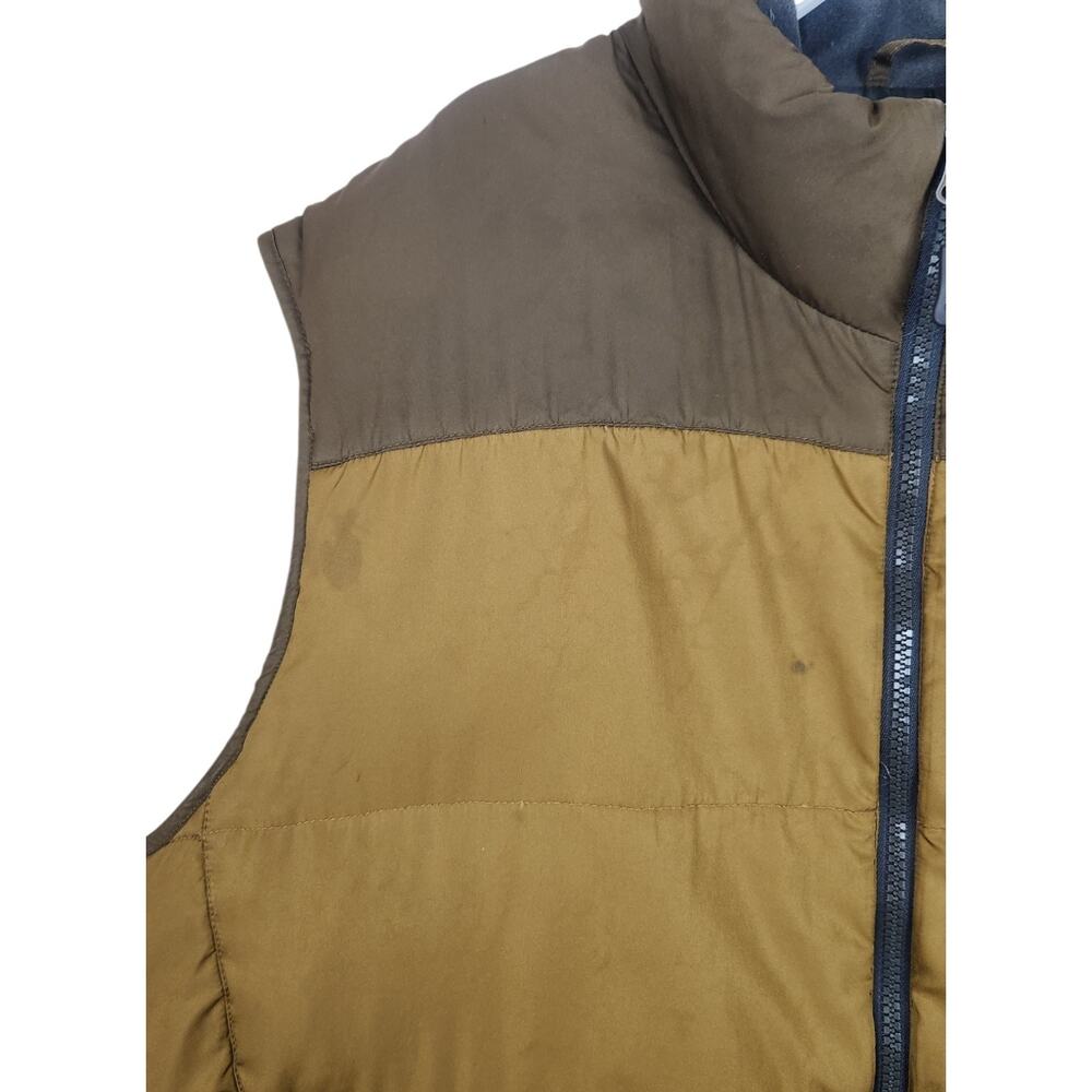 Eddie Bauer 650 Down Puffer Vest Mens XL Brown Gold Full Zip Insulated Quilted - Picture 4 of 14